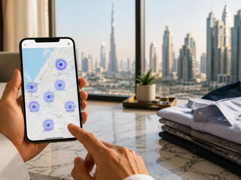 Area guide showing UAE neighborhoods that rely most on dry cleaning across Dubai, Abu Dhabi, Sharjah, and the northern emirates