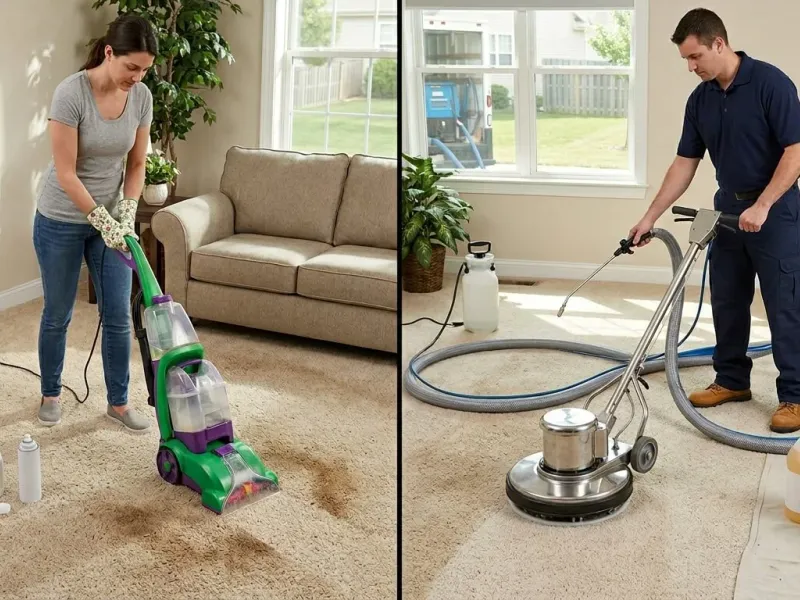 Professional carpet cleaning equipment and solution bottles