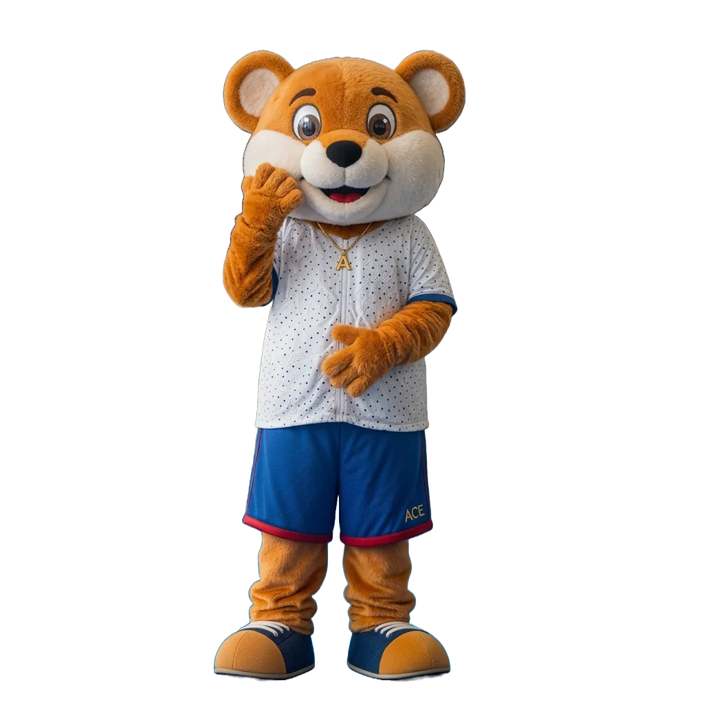 Several mascot costumes drying flat on racks before return across Doha